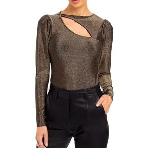 n: philanthropy Metallic Gold Top